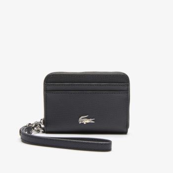 Lacoste Daily Classic Small Coated Piqué Canvas Zip Wallet - Peněženka Dámské Černé | CZ-ZA1CPk